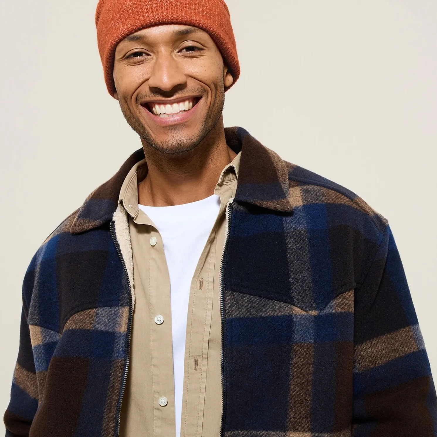 Geruite overhemd met sherpavoering