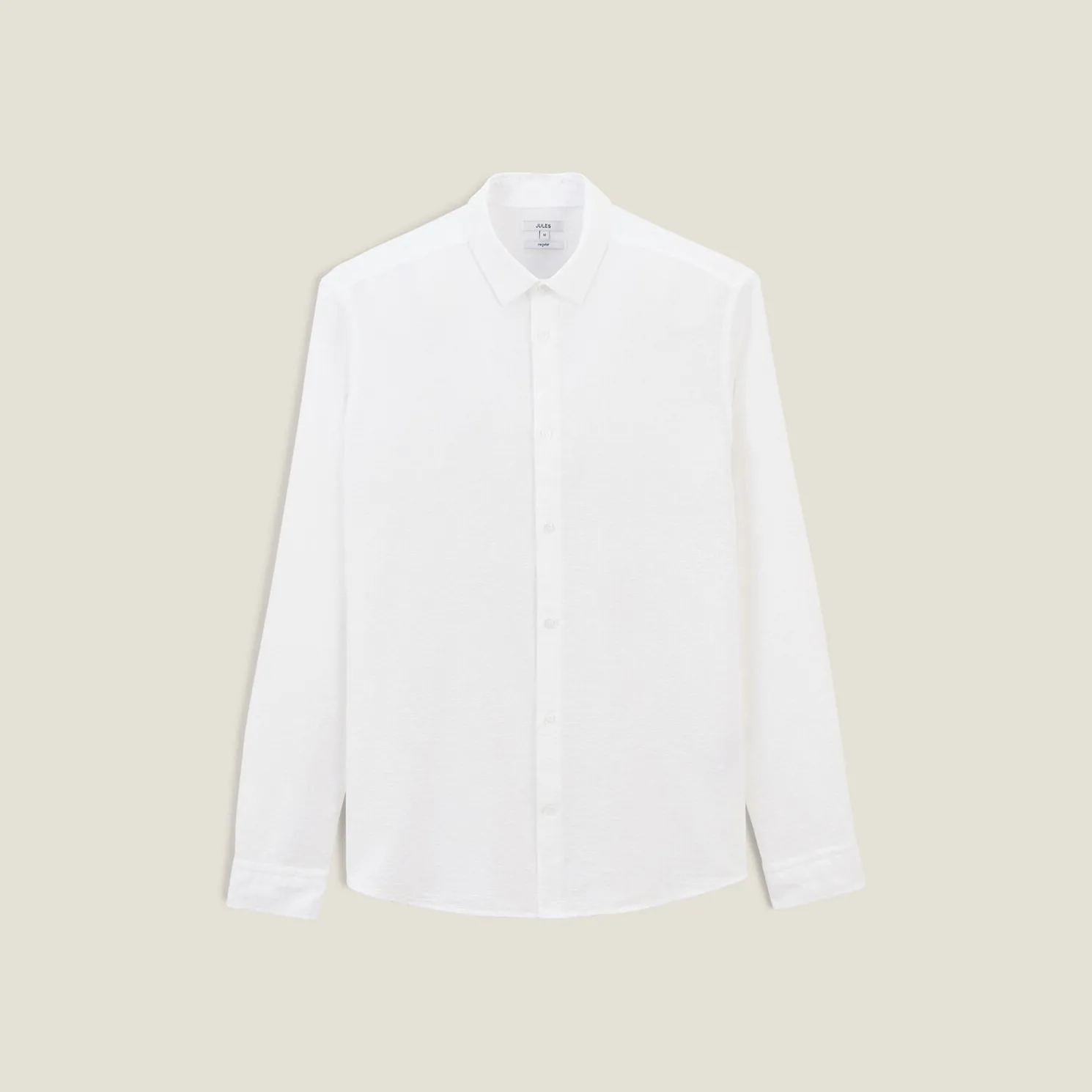 Gestreept overhemd in seersucker katoen