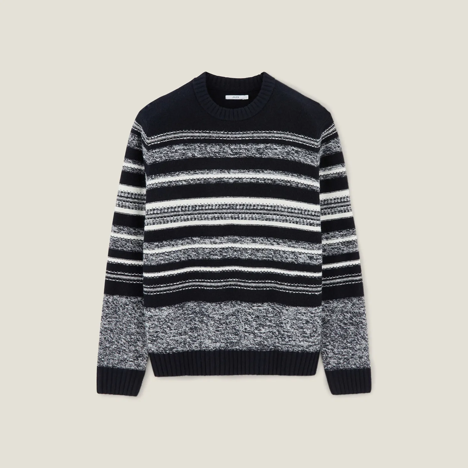 Gestreepte jacquard trui met ronde hals