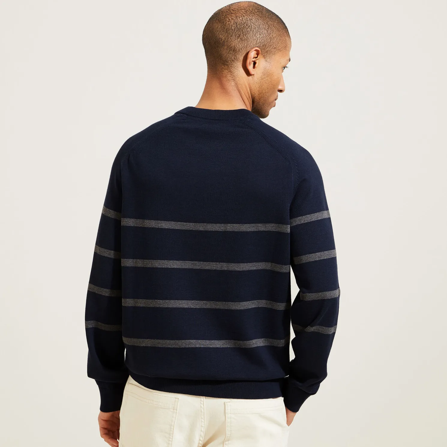 Gestreepte trui met ronde hals