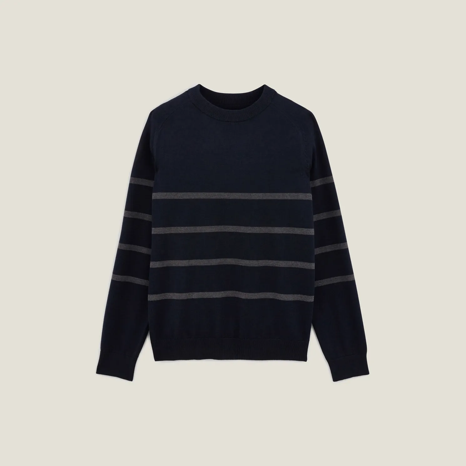 Gestreepte trui met ronde hals
