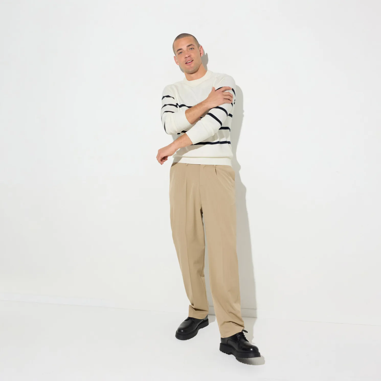 Gestreepte trui met ronde hals