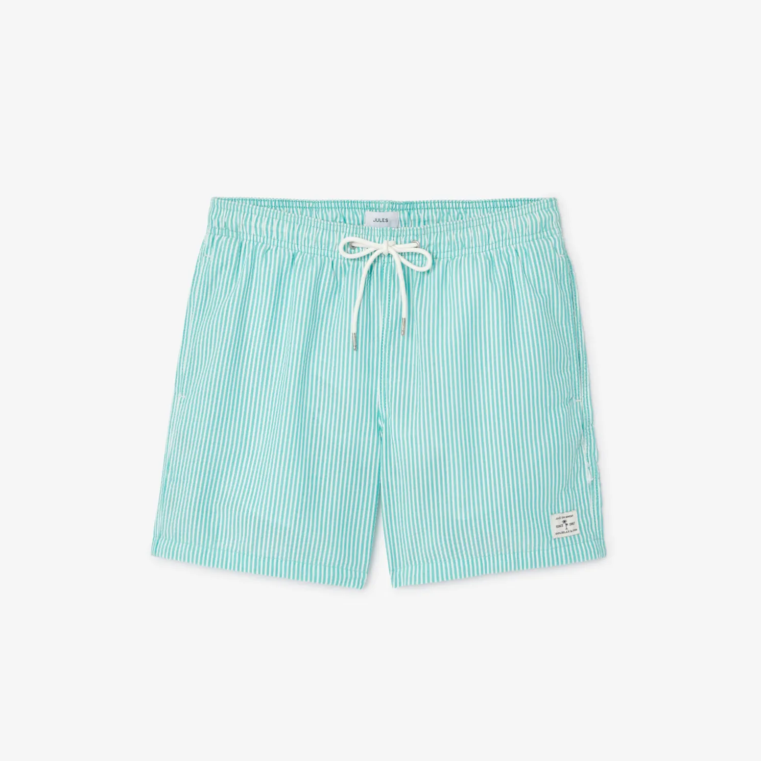 Gestreepte zwemshort in seersucker