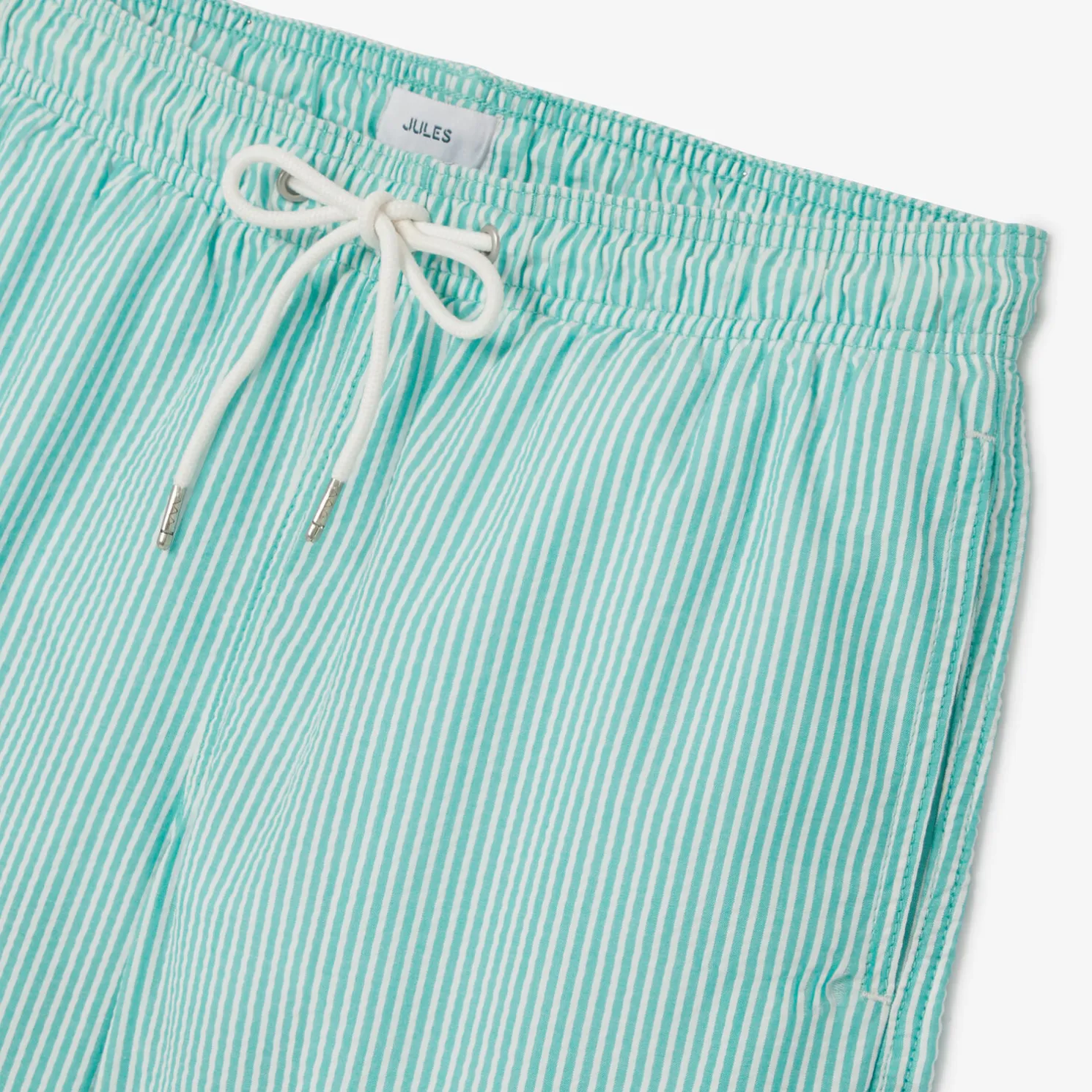 Gestreepte zwemshort in seersucker