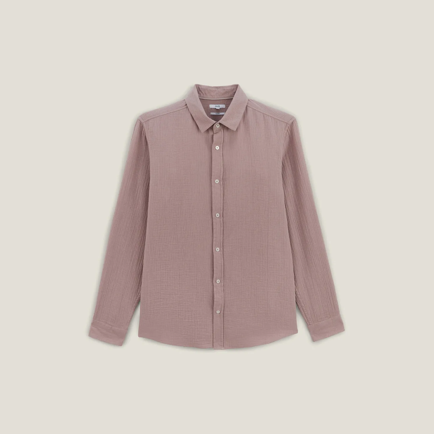 Hemd in katoengaas met klassieke kraag