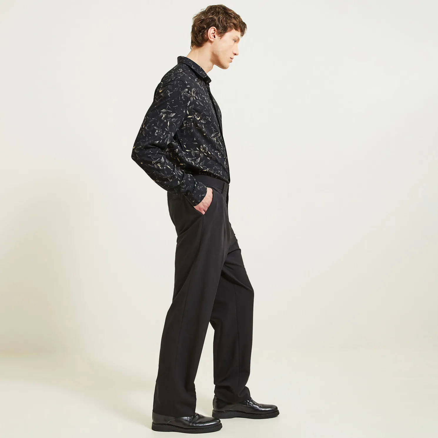 Hemd in viscose met bloemenprint