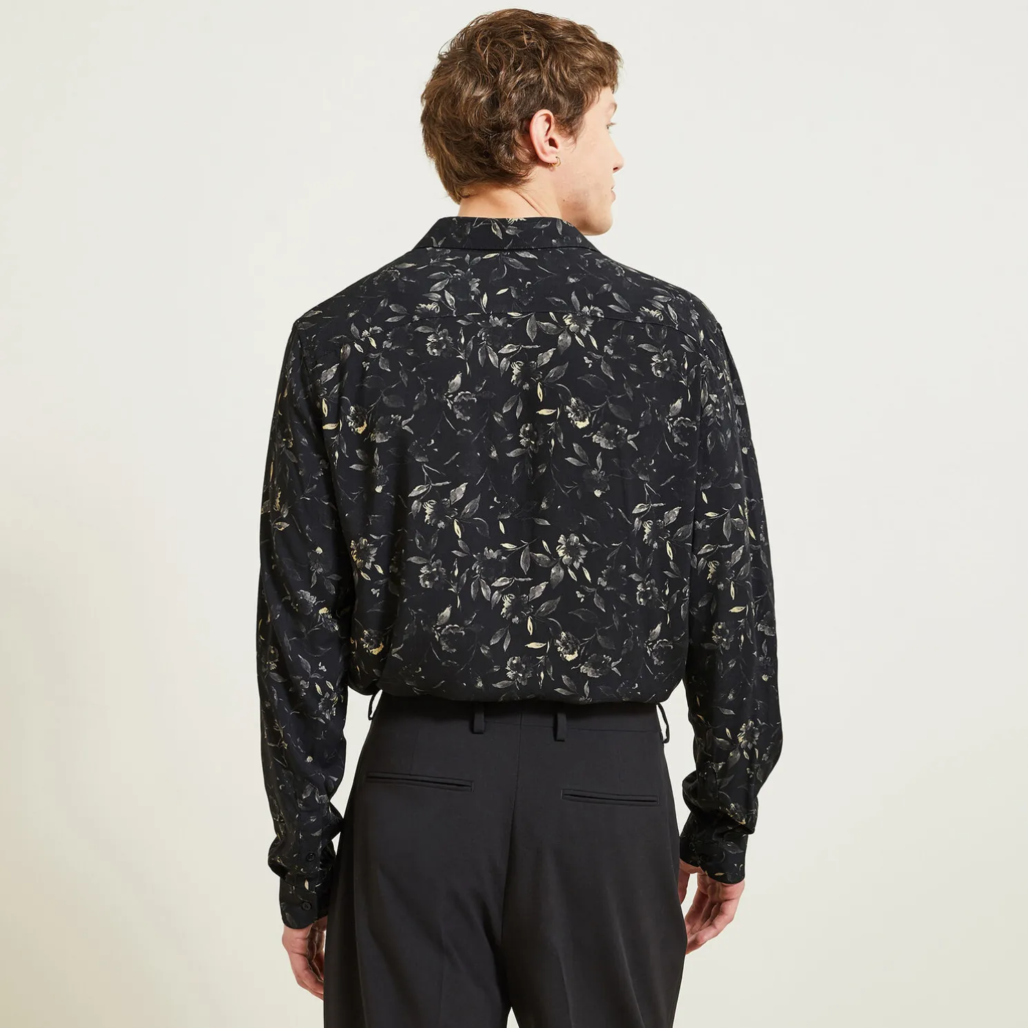 Hemd in viscose met bloemenprint