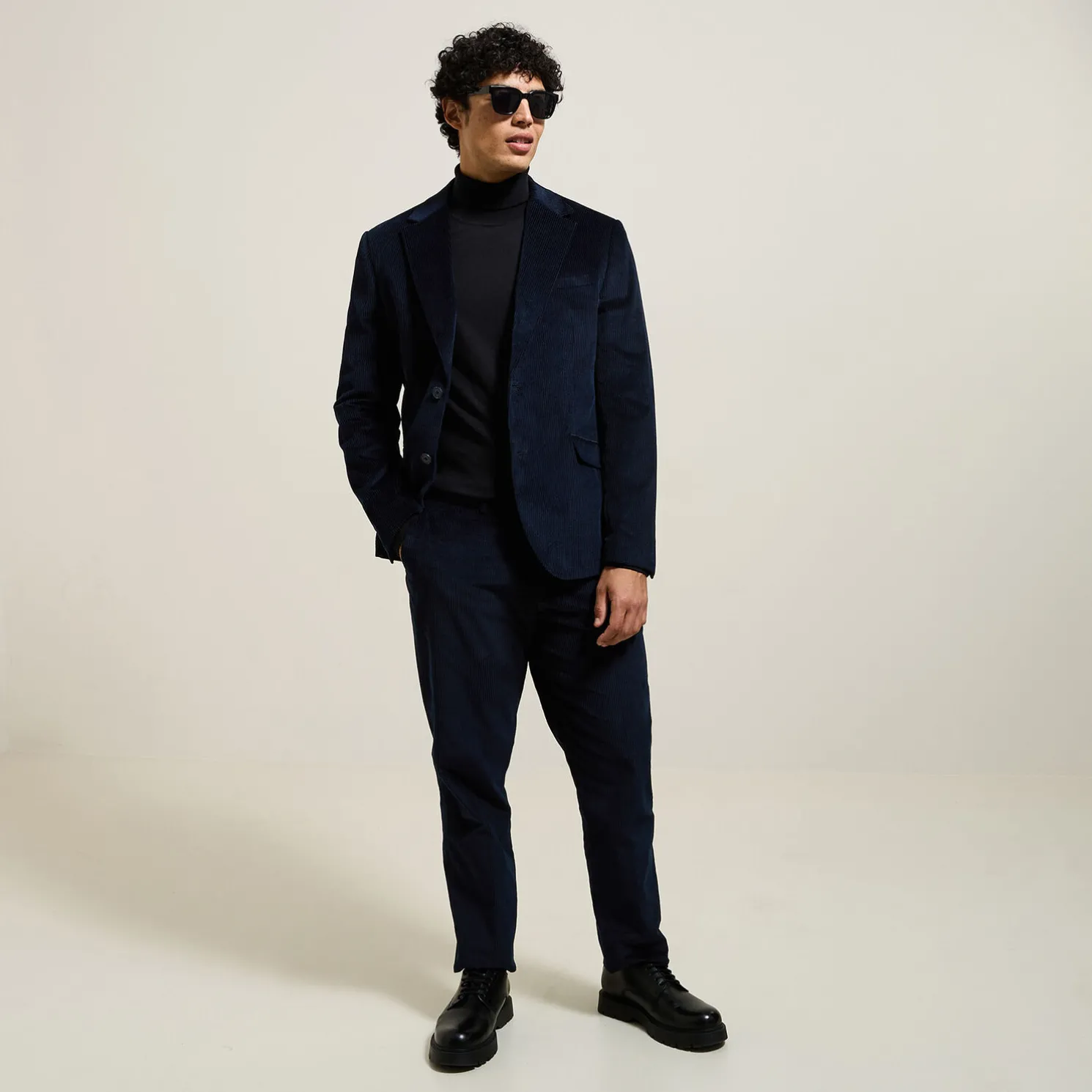 Het pakket ribfluwelen kostuum - Blauw