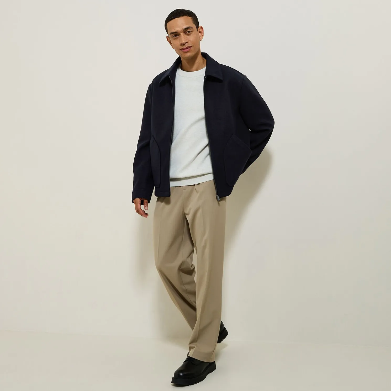 Jack met hemdskraag en rits