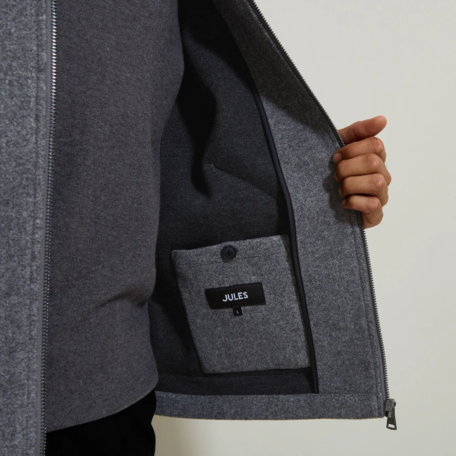 Jack met hemdskraag en rits