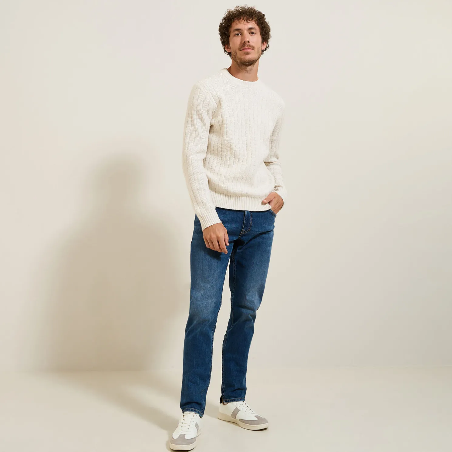 Kabeltrui met ronde hals