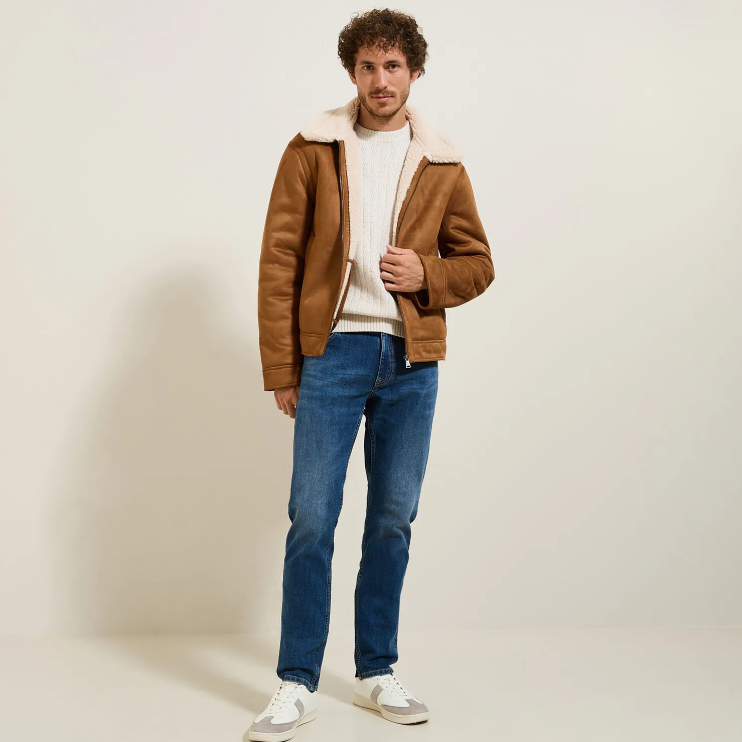 Kabeltrui met ronde hals