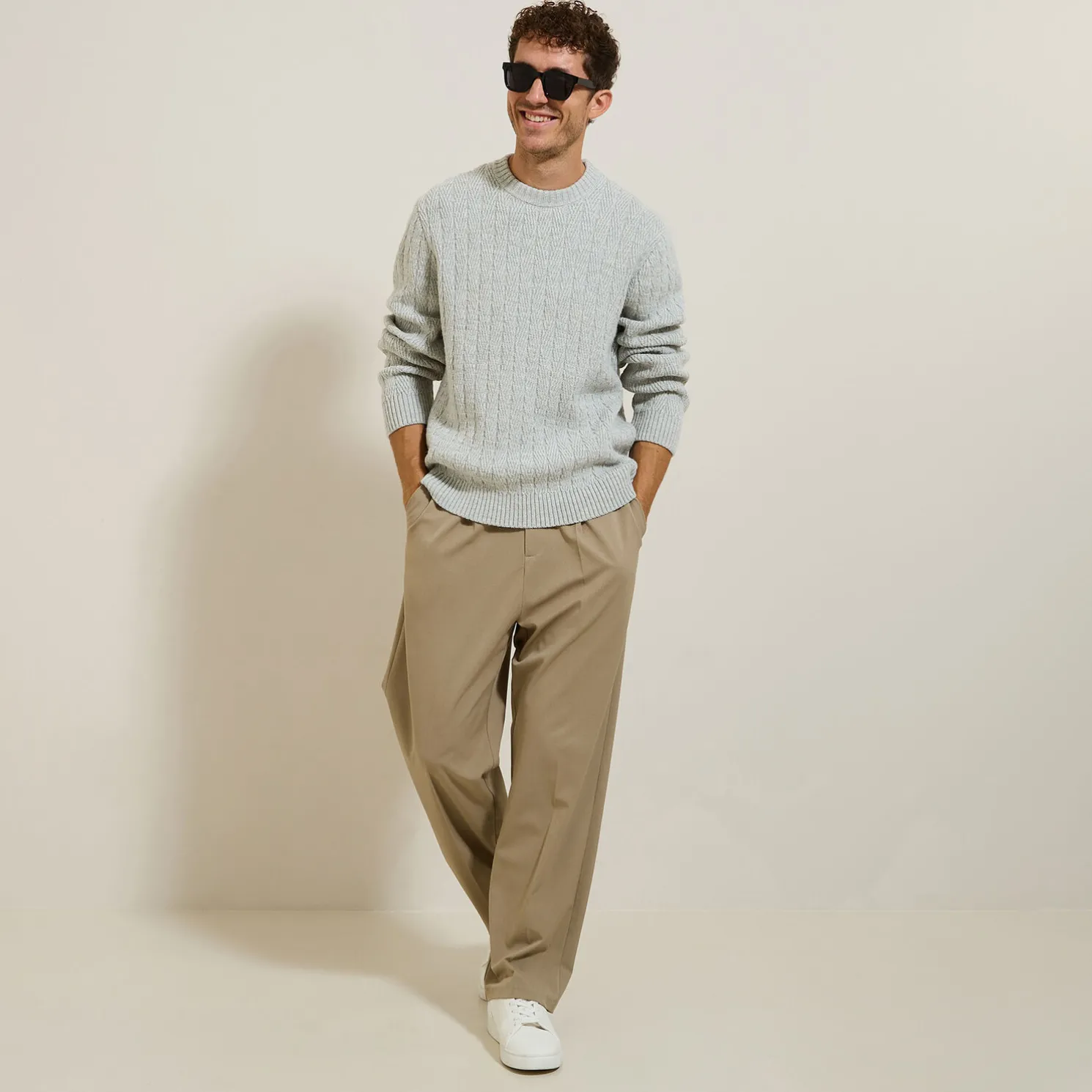 Kabeltrui met ronde hals