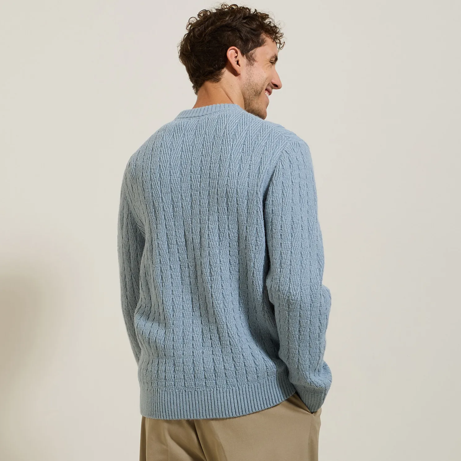 Kabeltrui met ronde hals