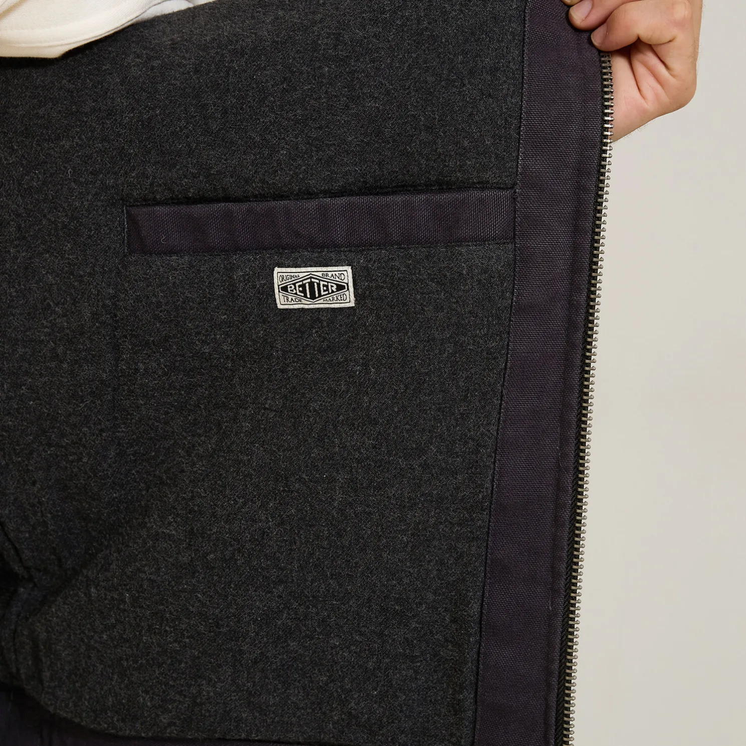 Katoenen jack met hemdskraag