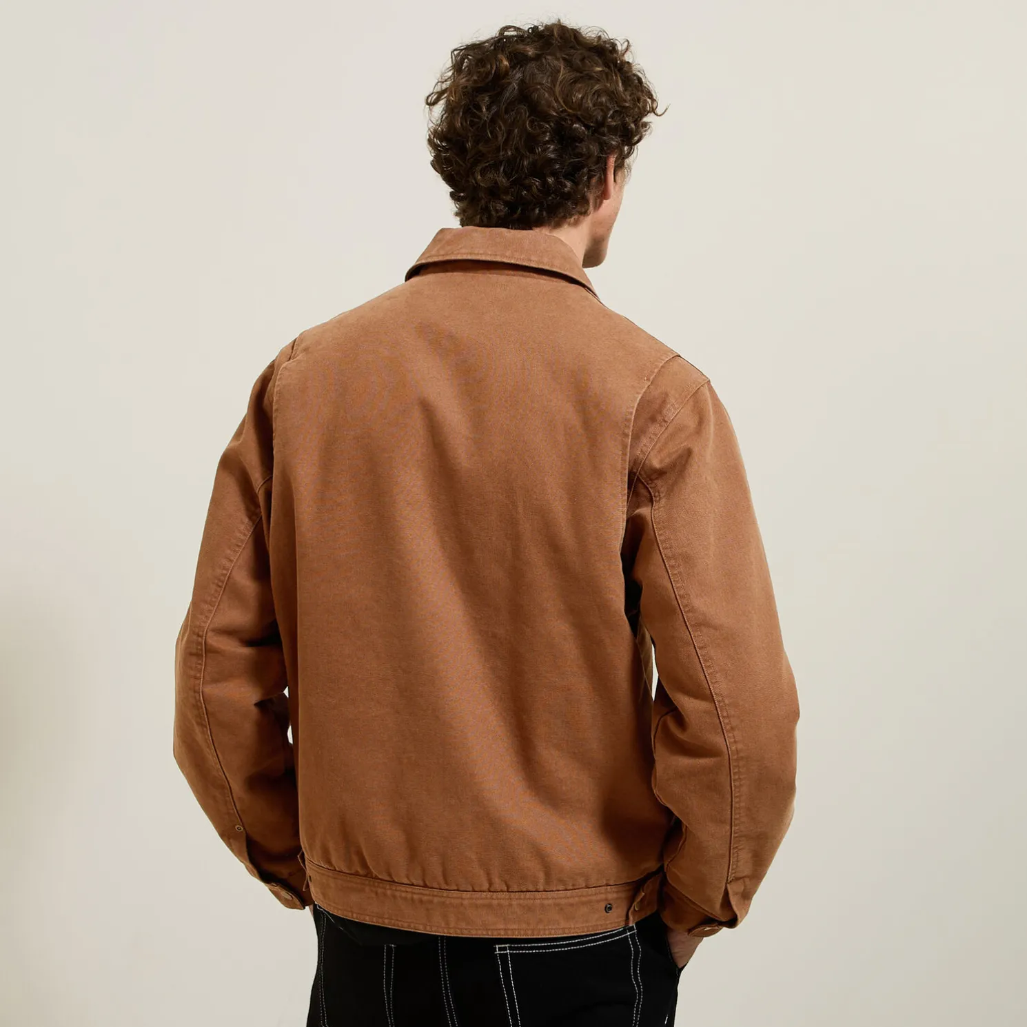 Katoenen jack met hemdskraag