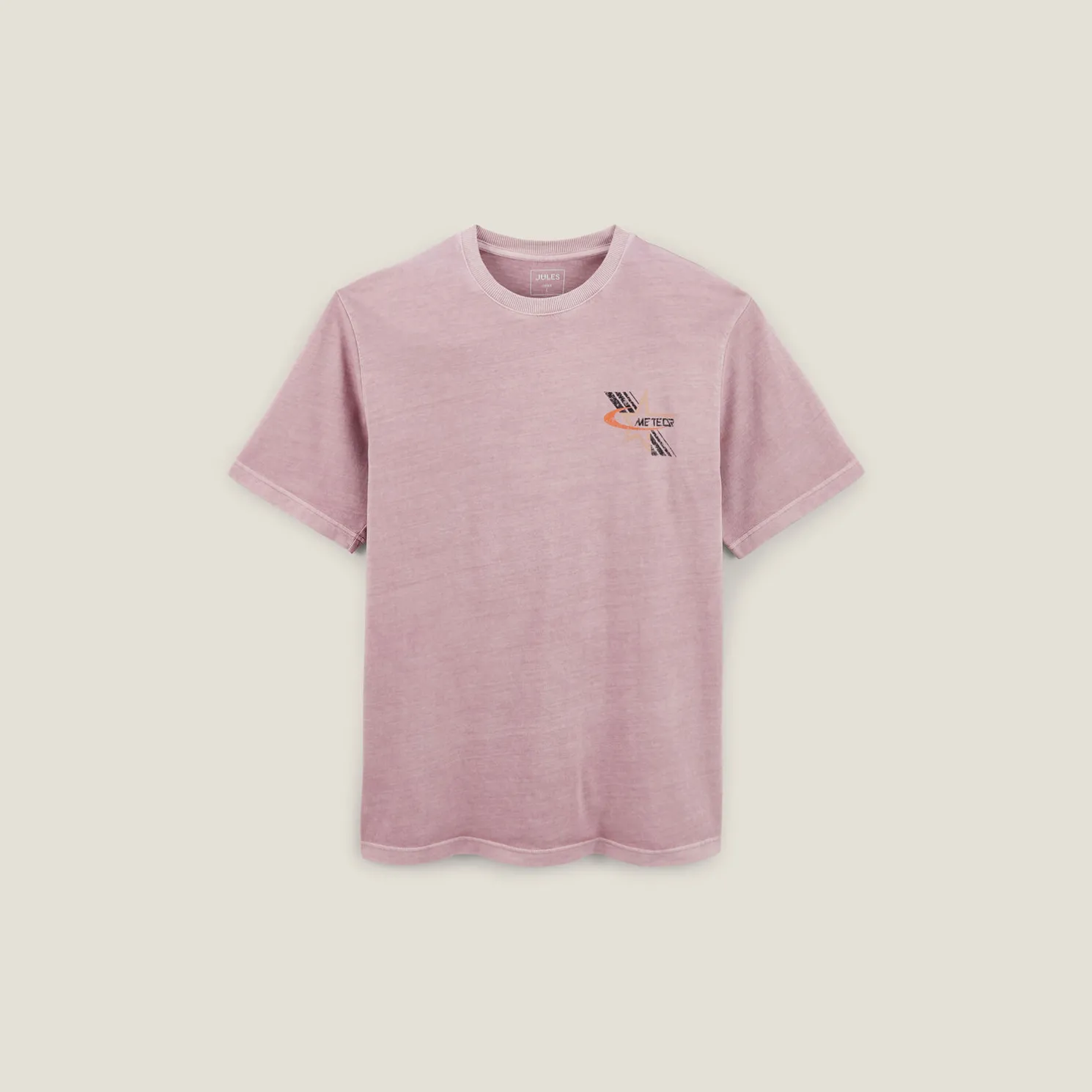 Katoenen T-shirt met ronde hals en print op de bor