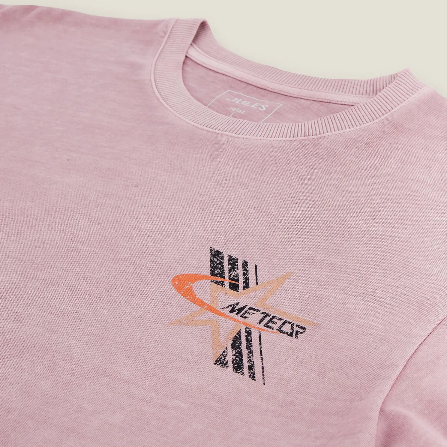 Katoenen T-shirt met ronde hals en print op de bor