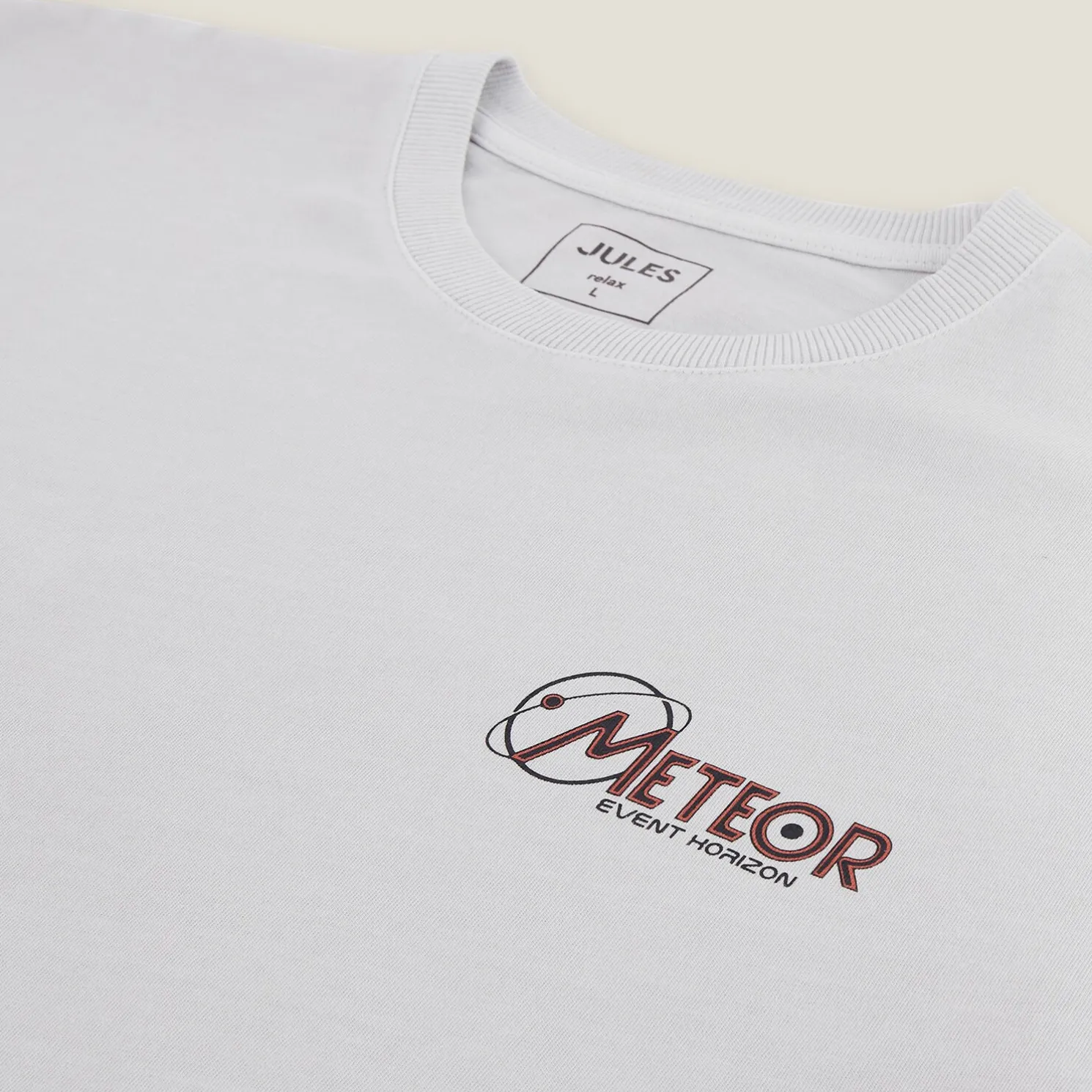 Katoenen T-shirt met ronde hals en print op de bor