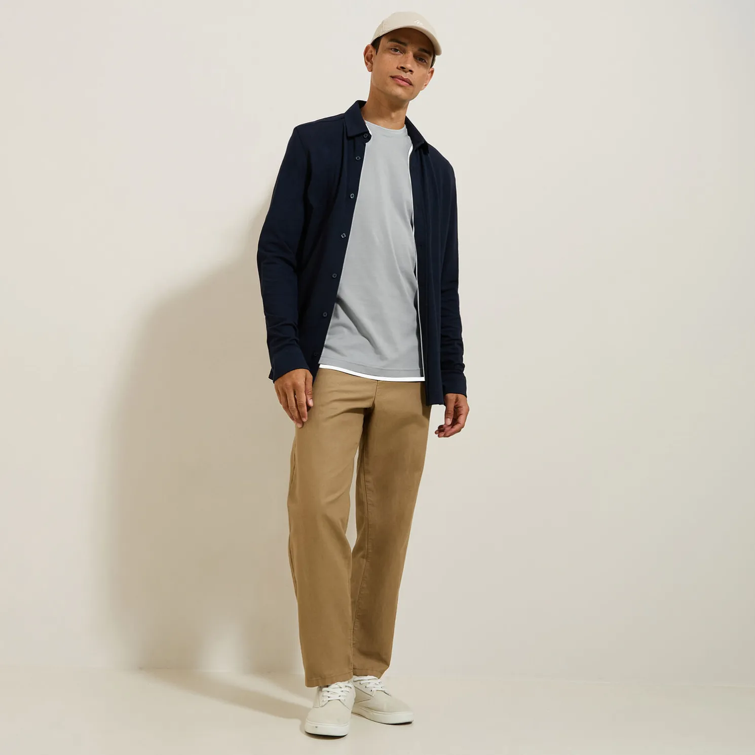 Katoenen T-shirt met ronde hals en print