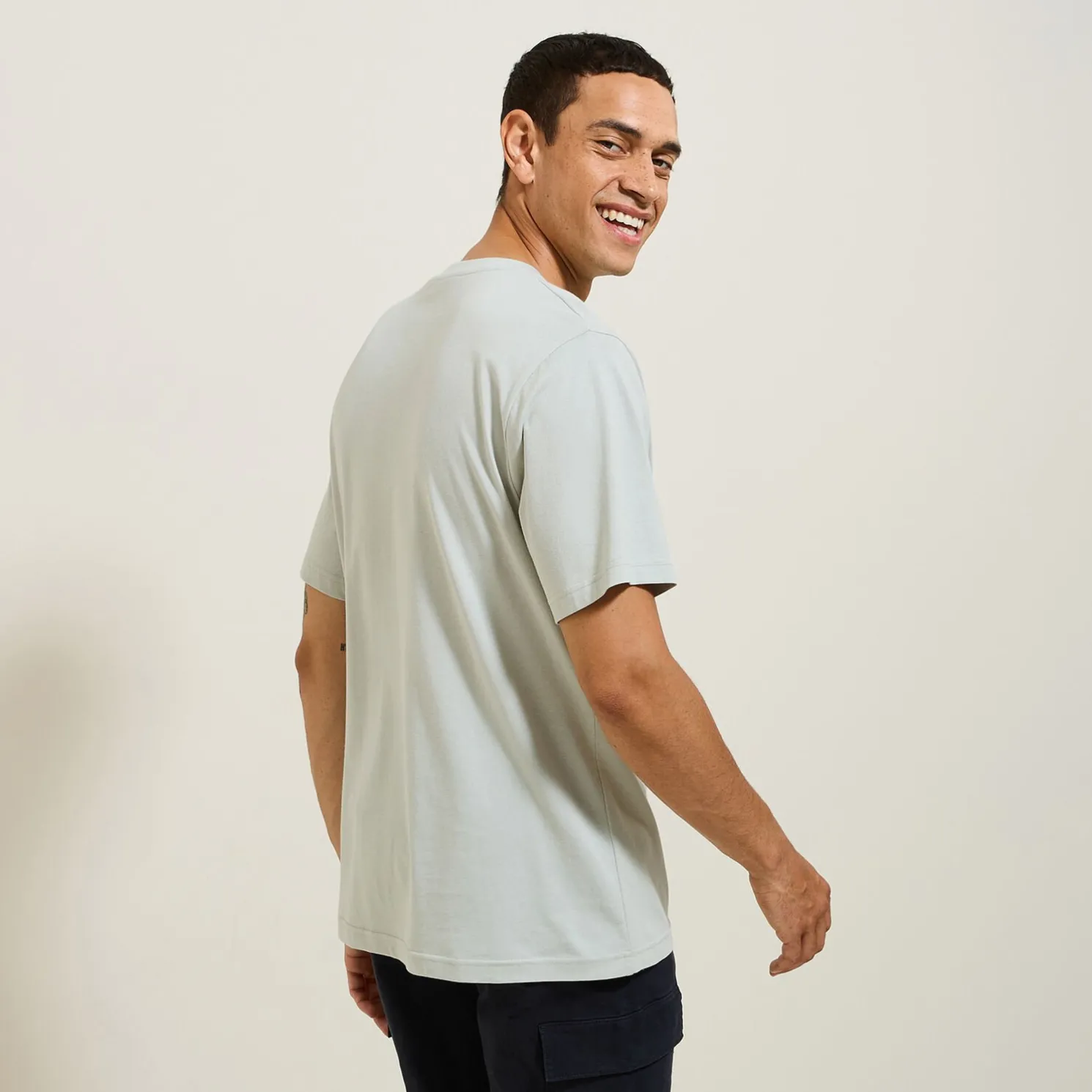 Katoenen T-shirt met ronde hals en print