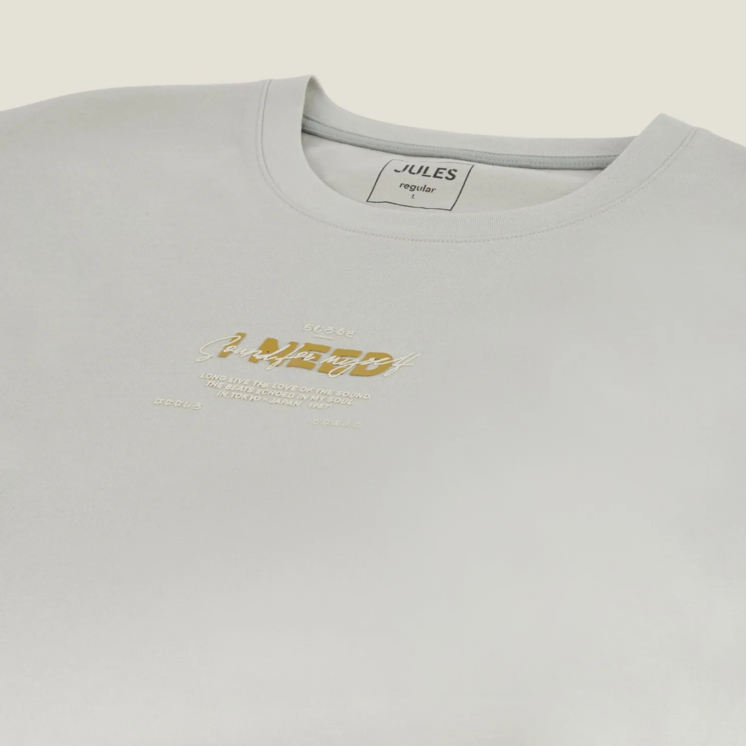 Katoenen T-shirt met ronde hals en print