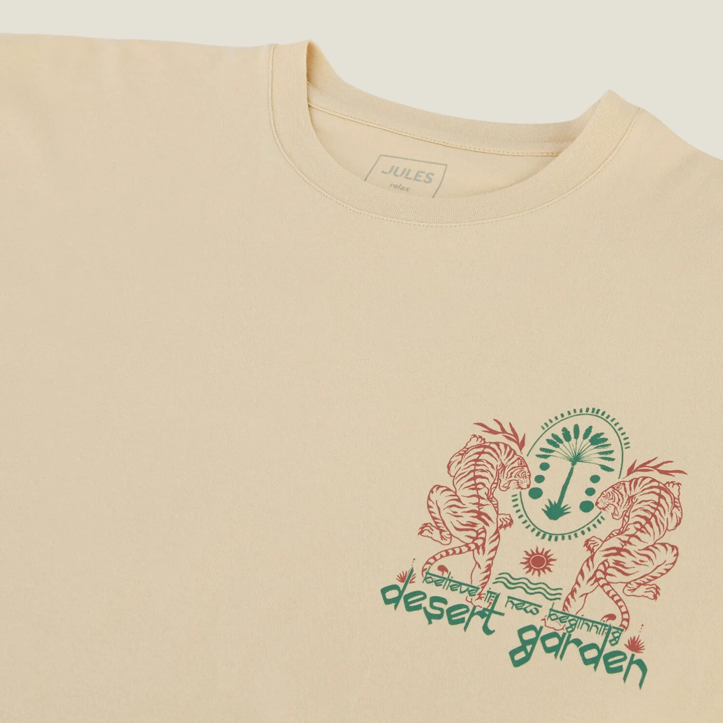 Katoenen T-shirt met ronde hals en tijger-print