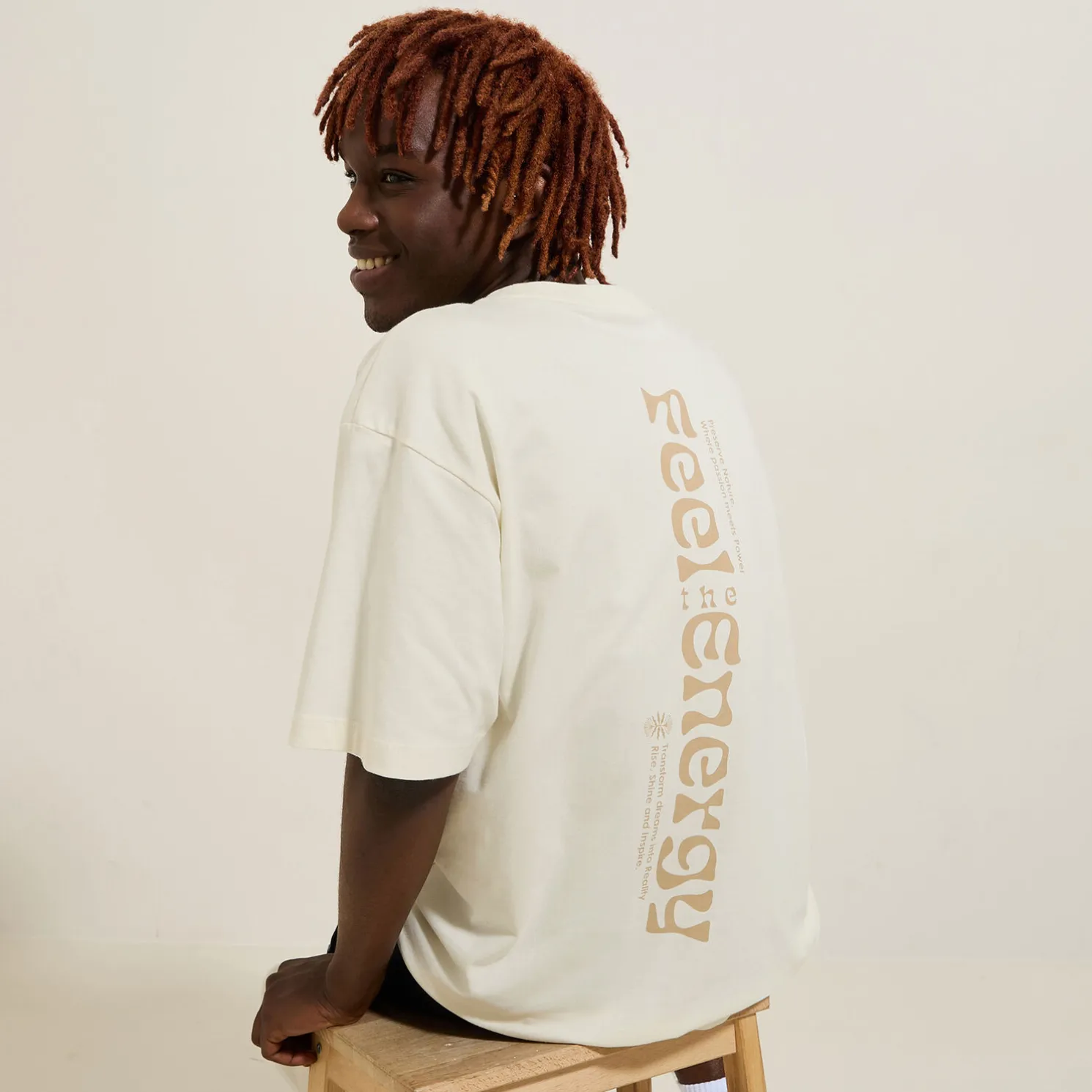 Katoenen T-shirt met ronde hals en print