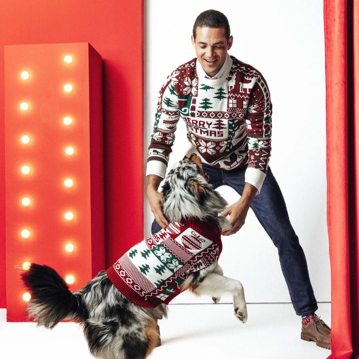 Kersttrui met ronde hals