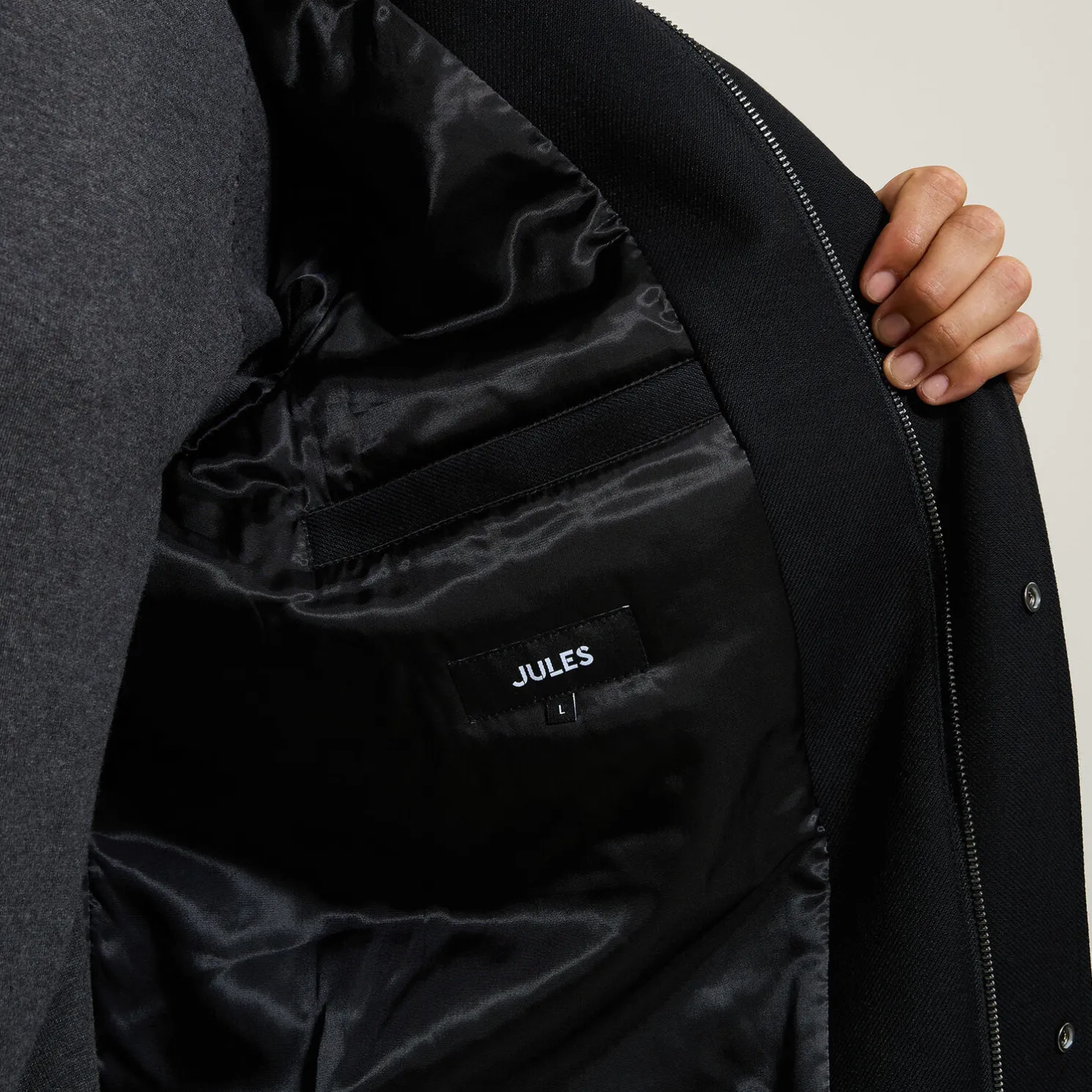 Lange wintermantel met opstaande kraag