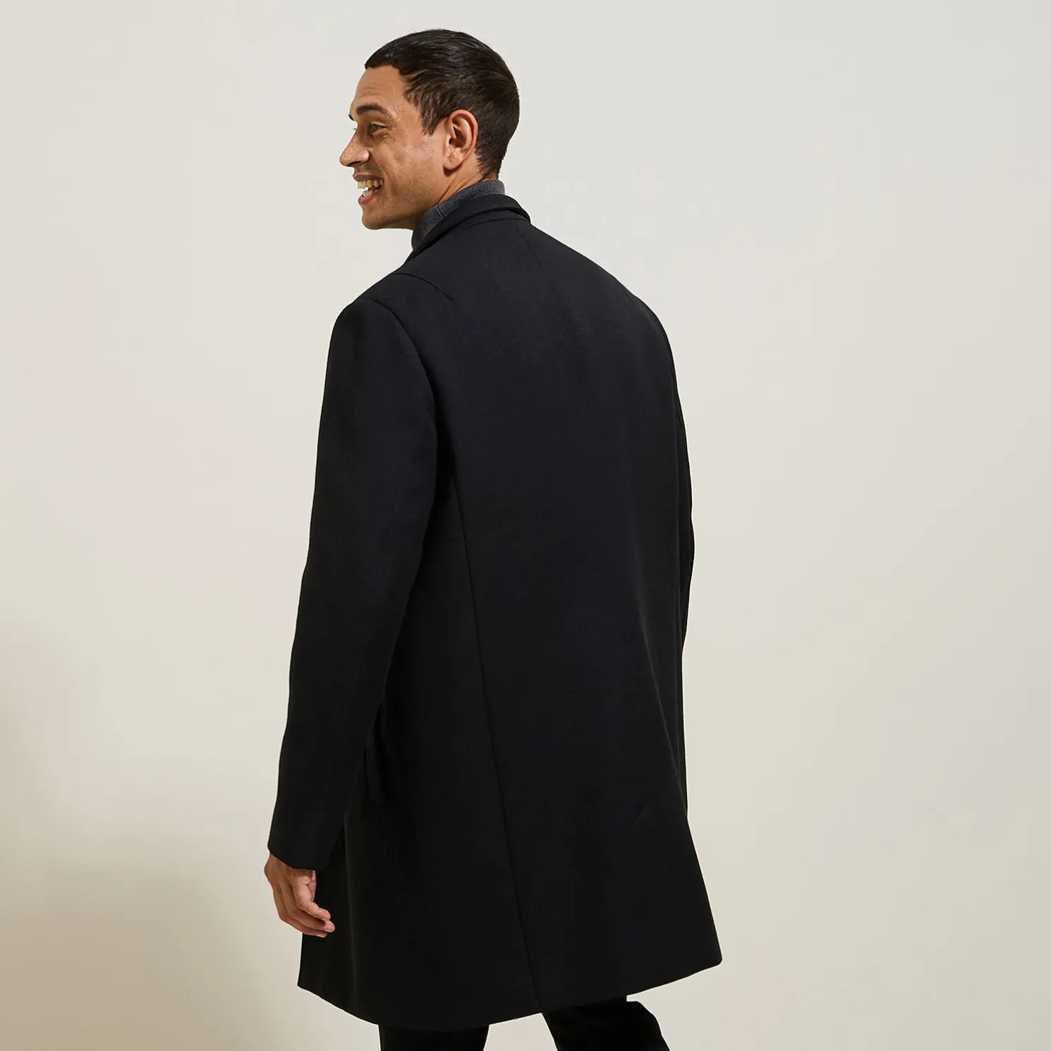 Lange wintermantel met opstaande kraag