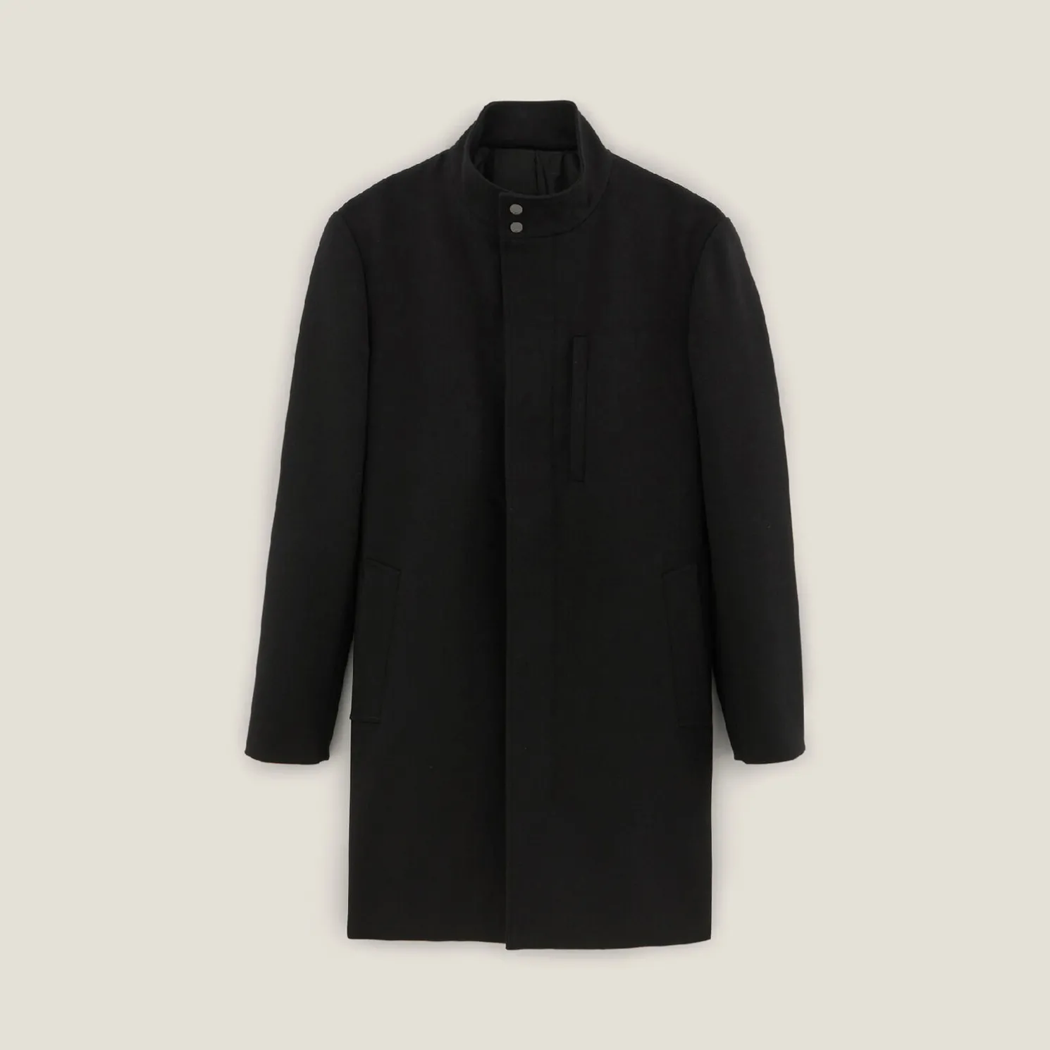 Lange wintermantel met opstaande kraag