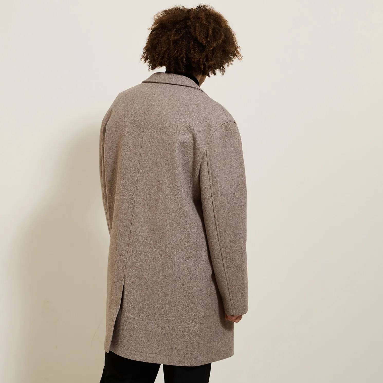 Lange wintermantel met reverskraag