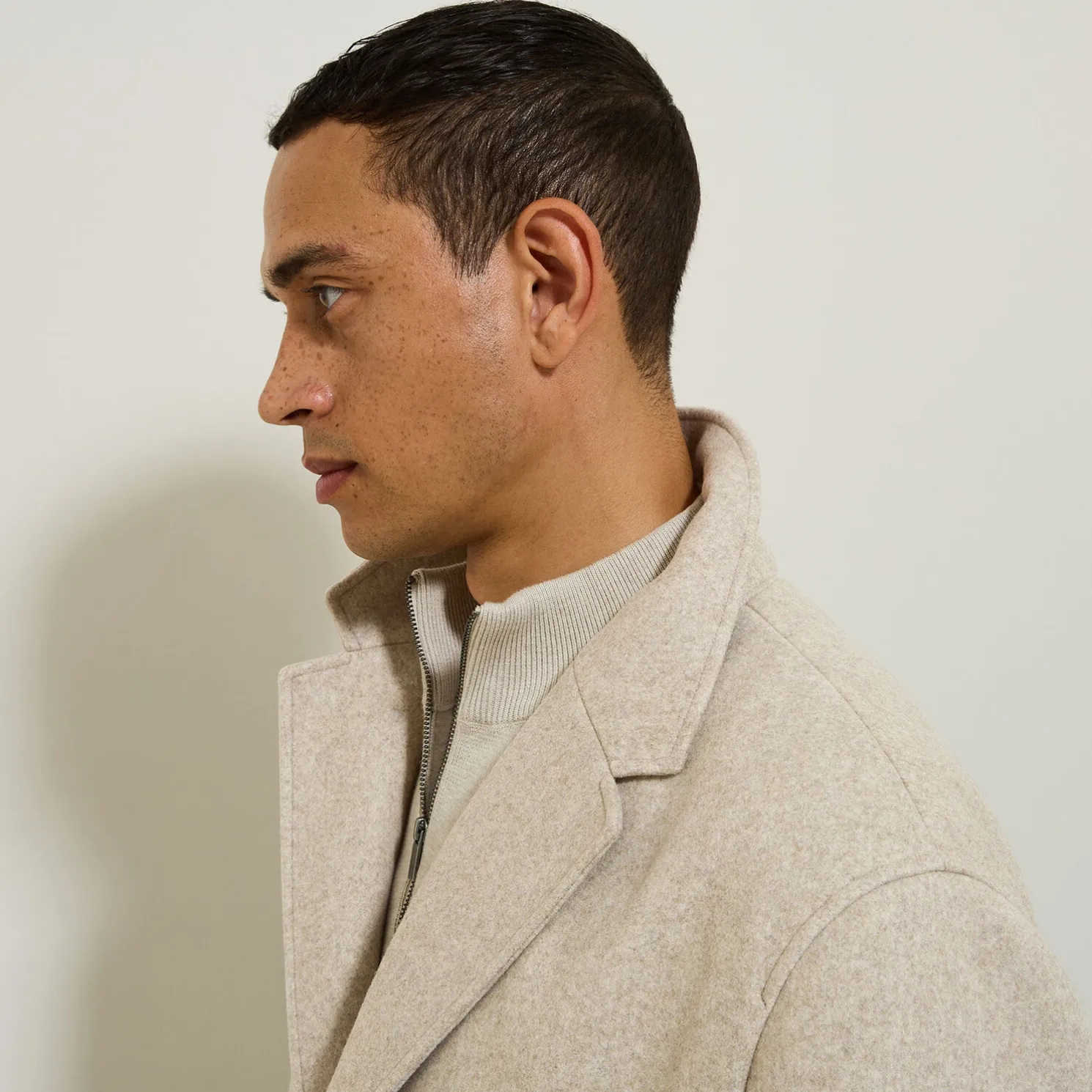 Lange wintermantel met reverskraag