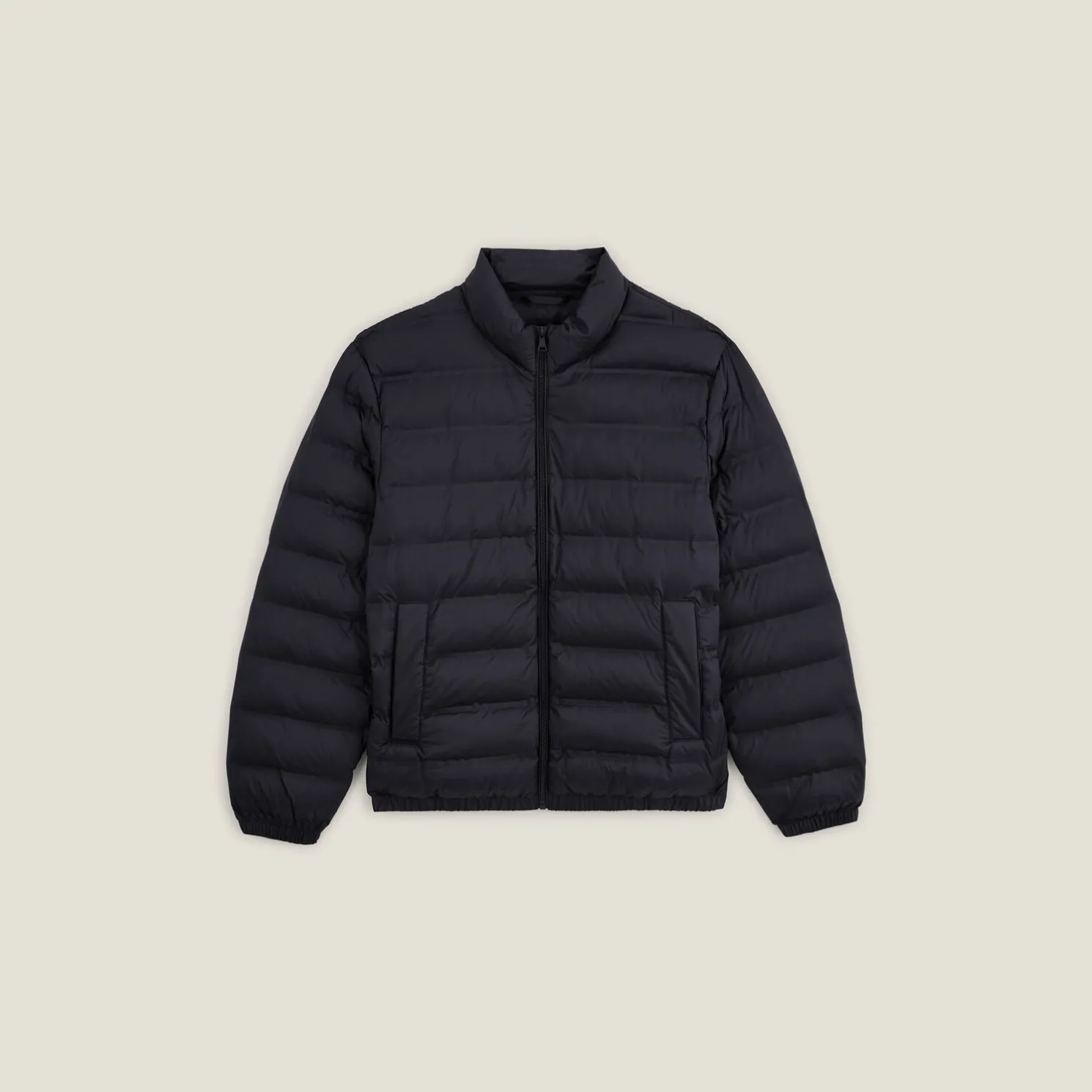 Licht donsjack met opstaande kraag