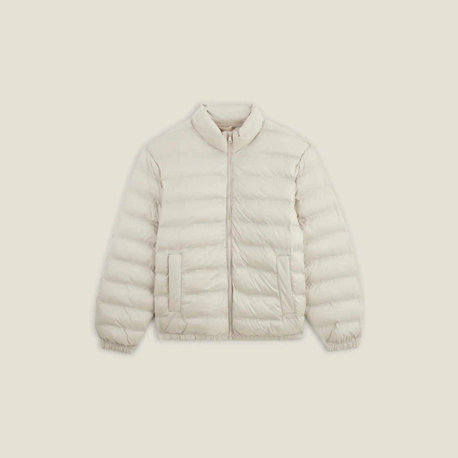 Licht donsjack met opstaande kraag