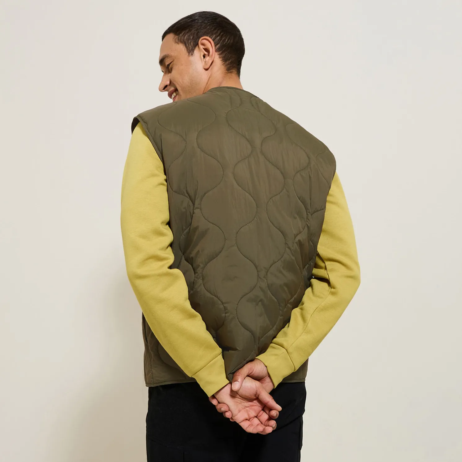 Licht, gewatteerd donsjack zonder mouwen