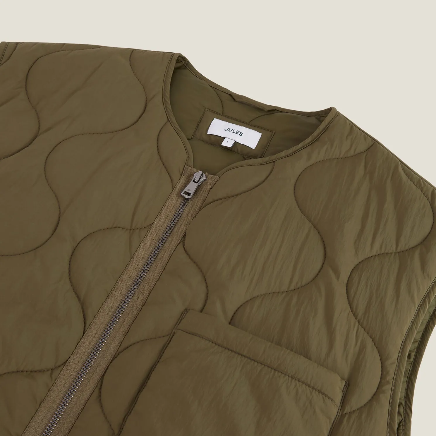 Licht, gewatteerd donsjack zonder mouwen