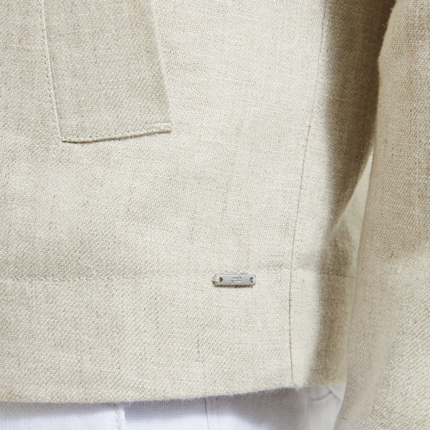 Linnen jack met hemdskraag