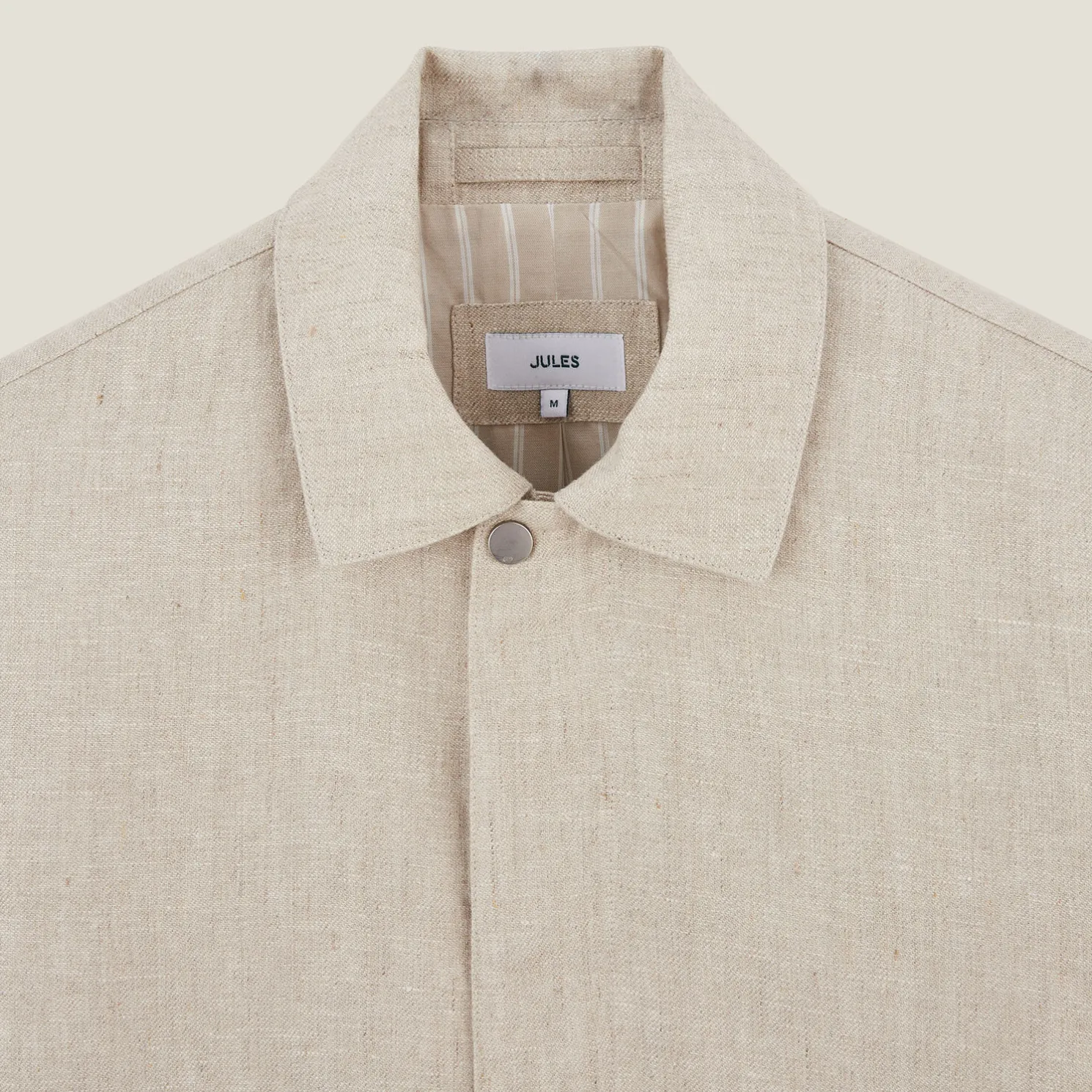 Linnen jack met hemdskraag