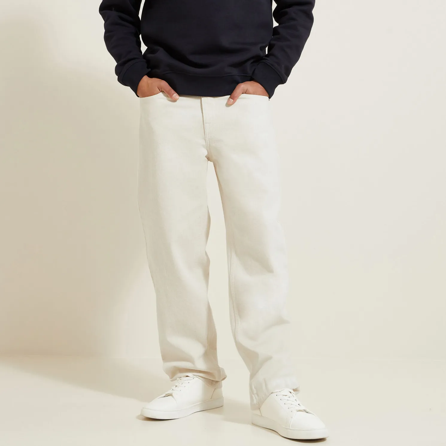 Loose jeans in 100% katoen