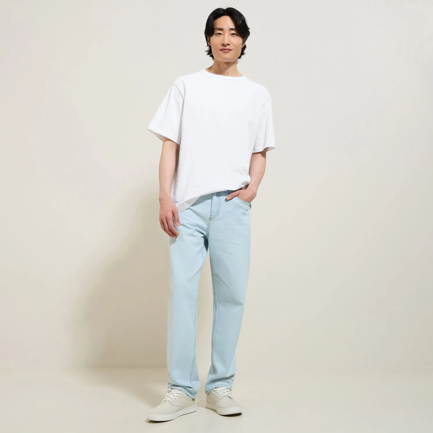 Loose jeans in 100% katoen