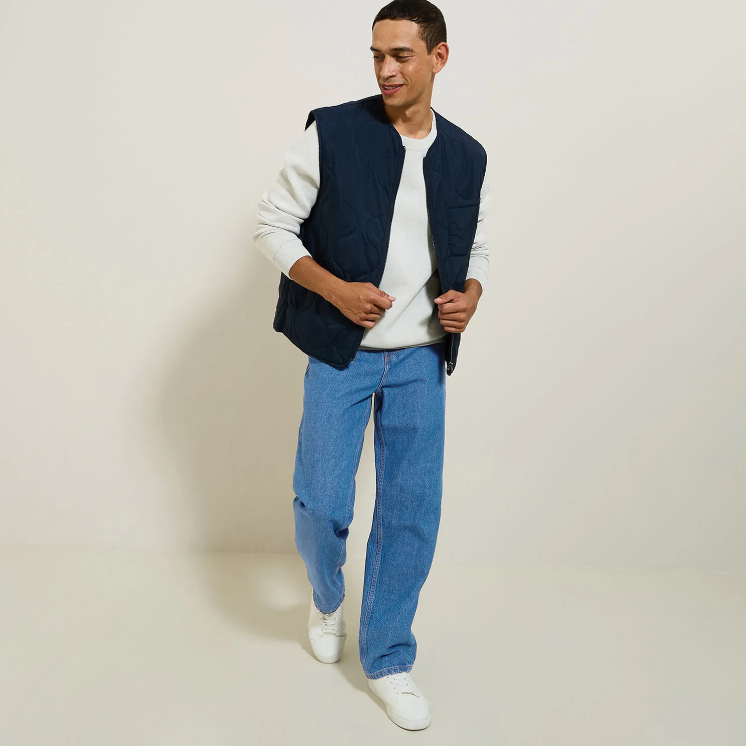 Loose jeans in 100% katoen