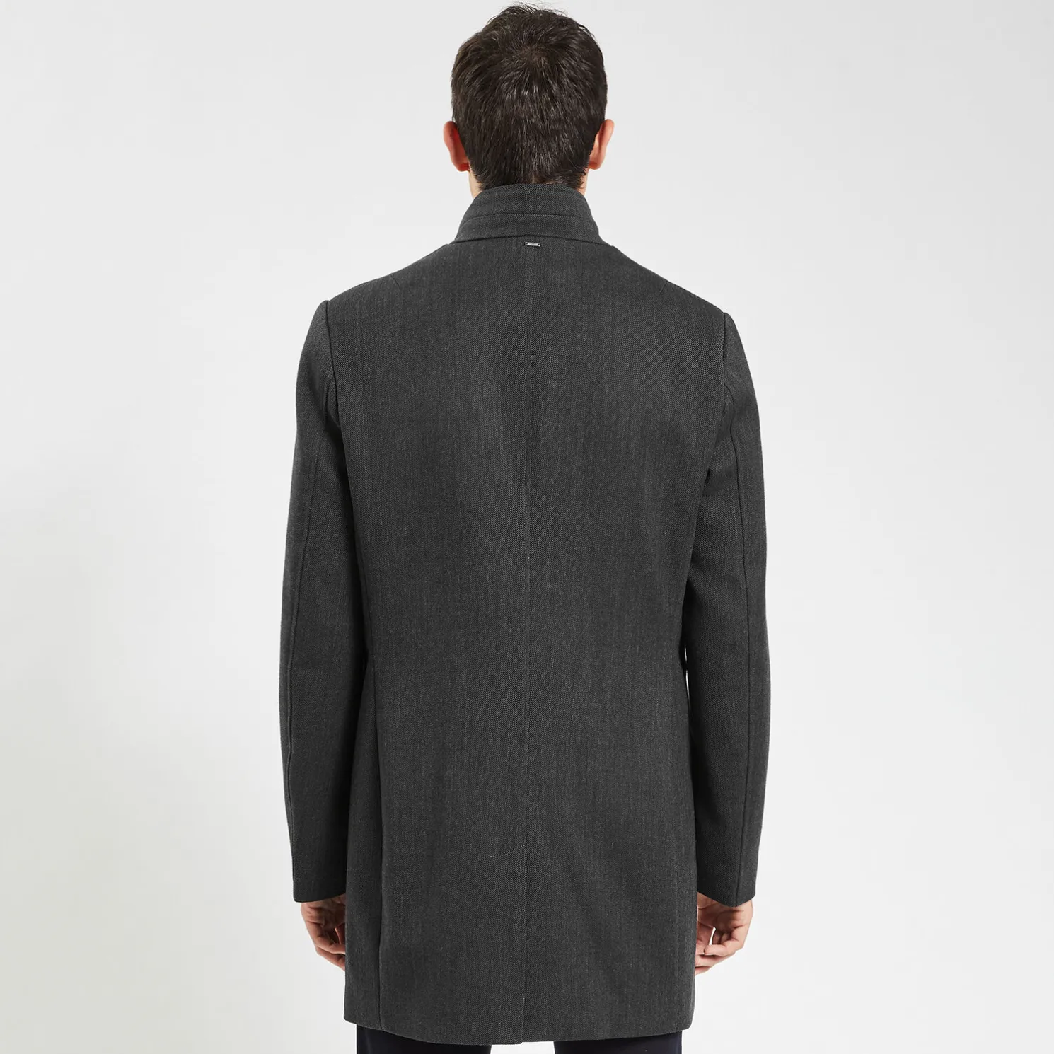 Mantel met rits en opstaande kraag