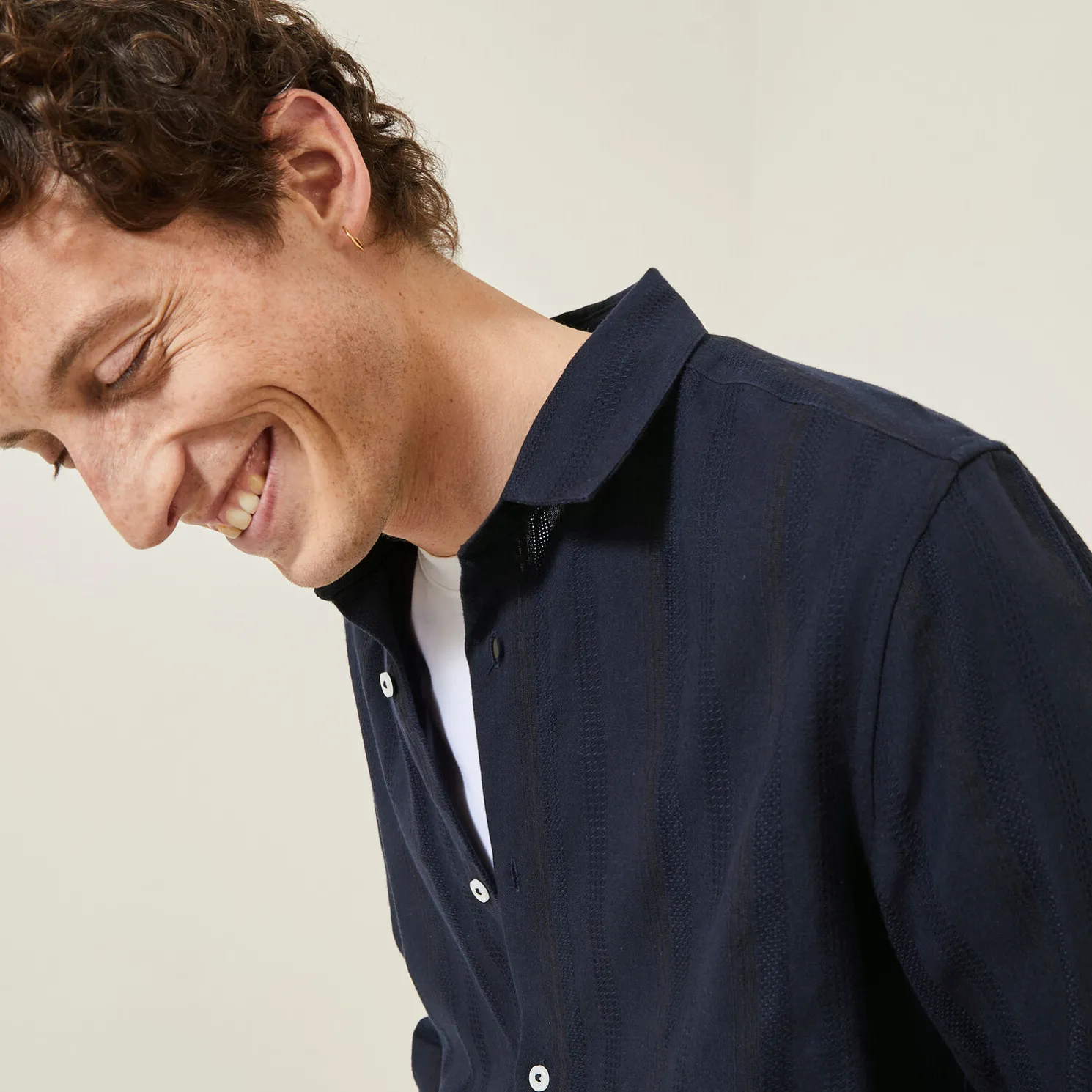 Overhemd van getextureerd katoen