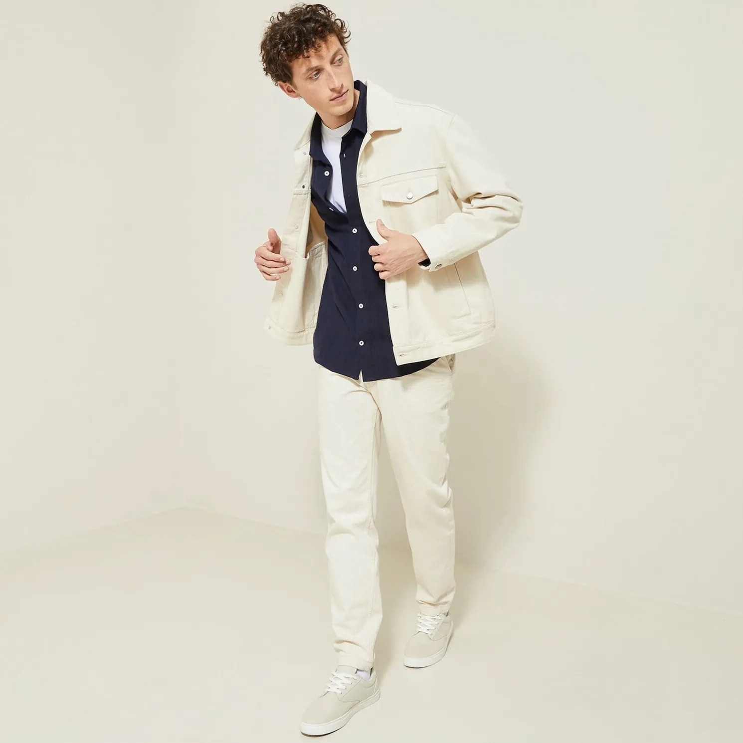 Overhemd van getextureerd katoen