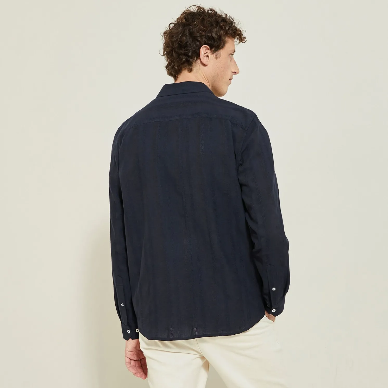 Overhemd van getextureerd katoen