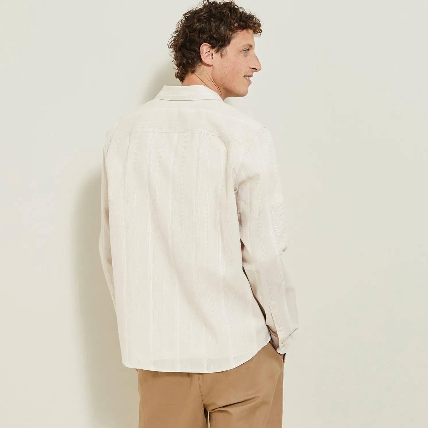 Overhemd van getextureerd katoen
