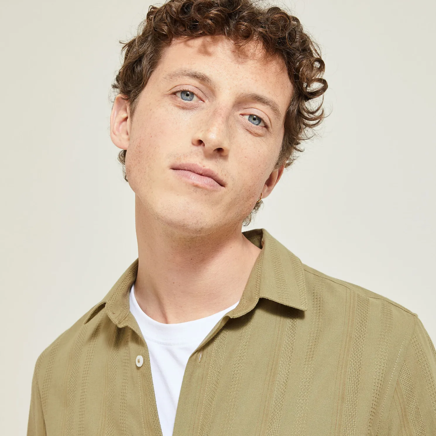 Overhemd van getextureerd katoen