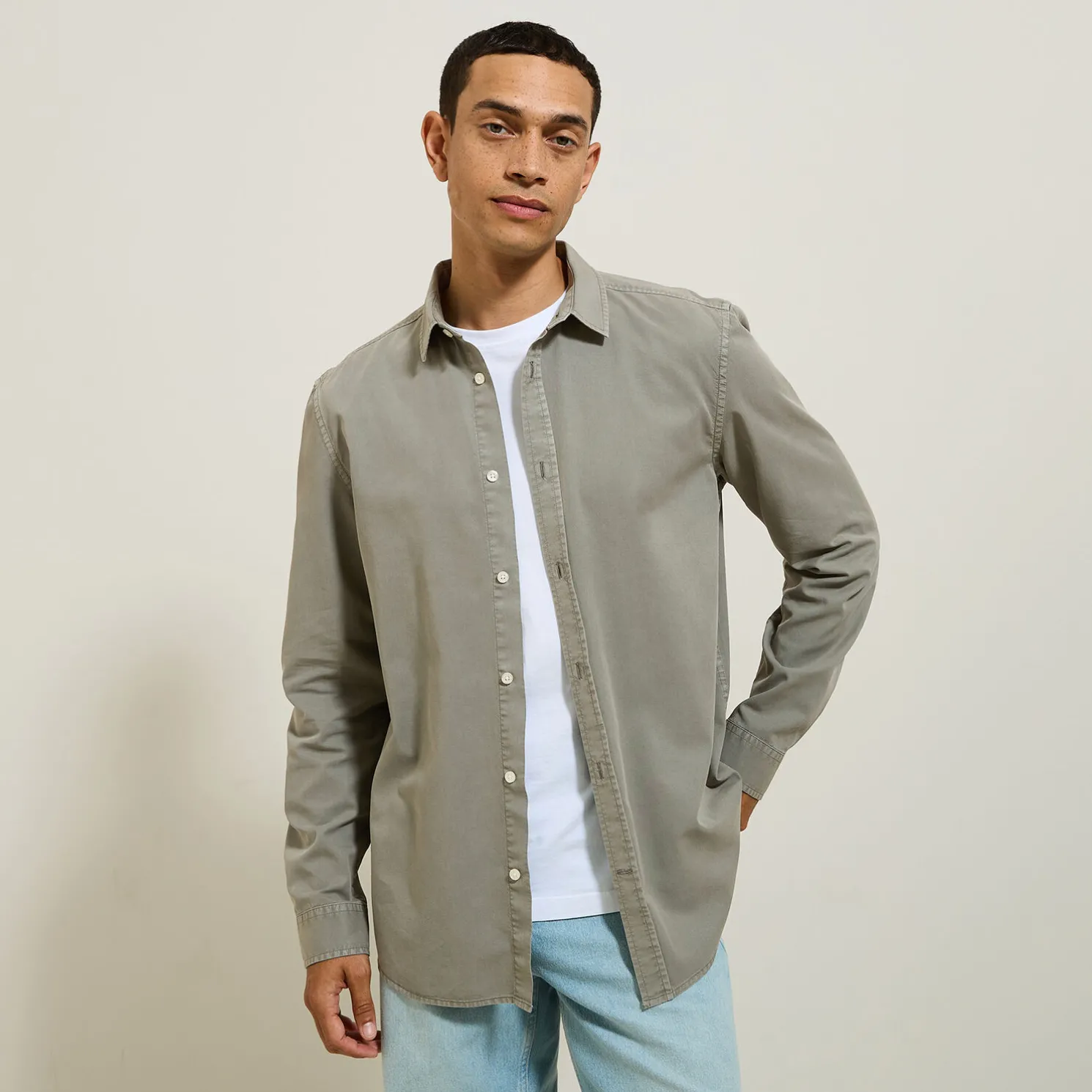 Overhemd van tencelkatoen